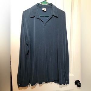 Columbia Long Sleeve Polo Shirt Mens Size XL Blue Polo Buttons At Wrist